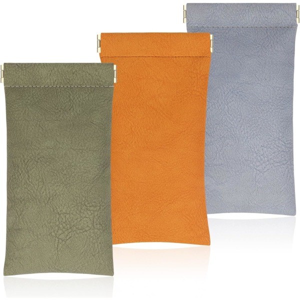 3-pack PU-nahkakotelo, barbar Rese Soft Squeeze Top Aurinkolasit Lukulasit Kotelo Lasikotelo Naisille Miehille Lapsille Style 1 Style 1