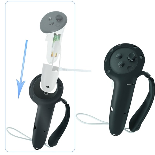 Full Protection Controller Grip Cover for MetaQuest 3 Silikonbeskyttende Sleeves Touch Controller Tilbehør Svart