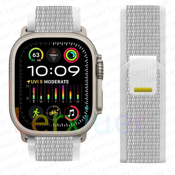 Trailrem for Apple Watch Ultra 2 band 49mm 44mm 45mm 40mm 41mm 38mm 42mm 45 44 mm armbånd iWatch series 8 9 7 6 5 3 se Pearl Pearl 42 44 45 49mm