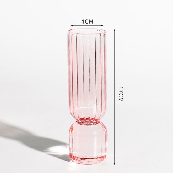 Nordisk glasvas - Små glasvaser - Blomsterarrangemang - Hem - Rosa - 17*4cm Pink 17*4cm