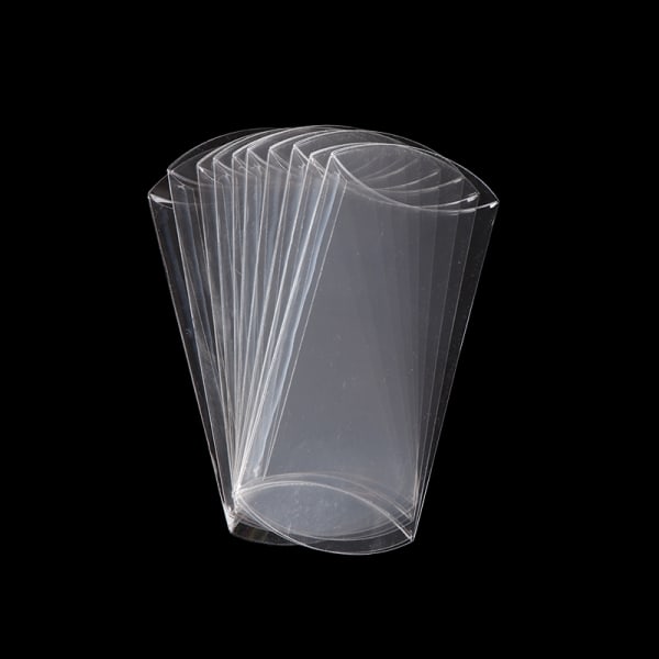 10 stk. Transparent PVC-pudeformet slikæske Gaveæske Bo D