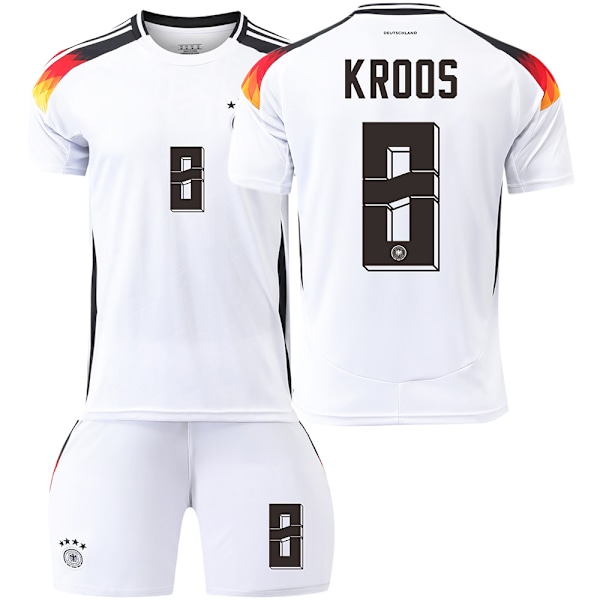Saksa Koti Euro 2024 Paita Jalkapallopaita Lapset Miesten Sarja No.8 KROOS sockless M
