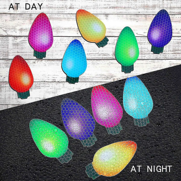 40 st Julbilmagneter Ljusdekaler Reflekterande glödlampa Ljusmagneter Julbil