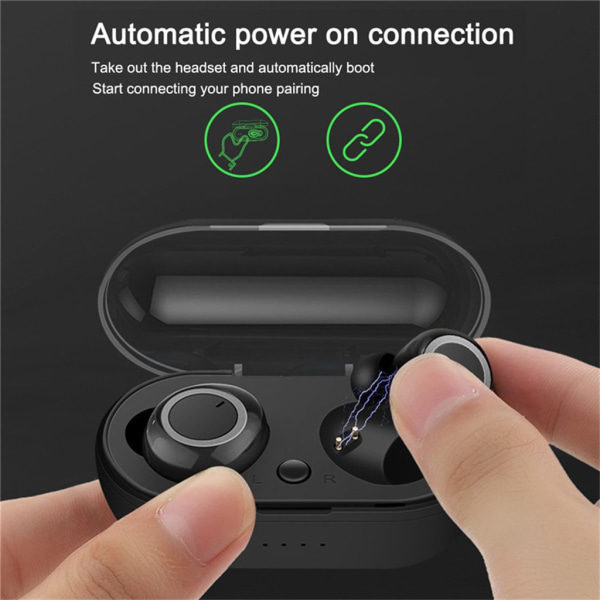 W1 trådløse hodetelefoner Bluetooth-headset Tws Stereo med mikrofon svart grå svart grå