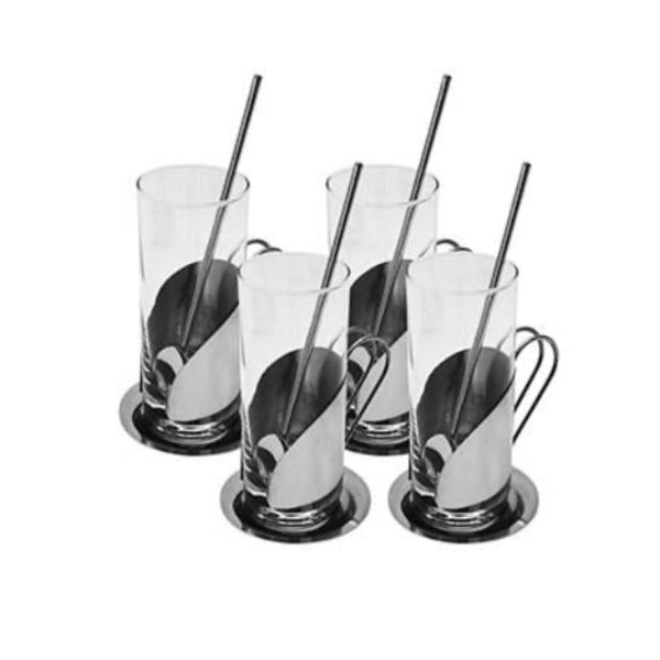 Snyggt Irish Coffee-glasset, 4-pack med skedar och underlägg