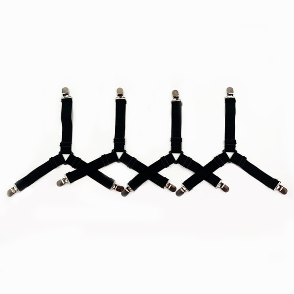 4 st Triangel Sängklädesfästen 3-vägs Justerbara Klämmor Hållare Elastiska Fästen Grepp Suspenderar Passar för Sängkläder, Hållare Sängklädesfästen White 4pcs