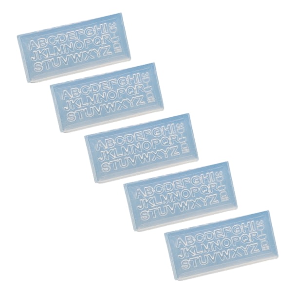 5 st bärbara engelska bokstäver format form för flickor Nail Art mall Mini molds för hantverk