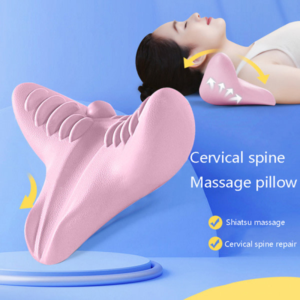 Neck Skulder Bår Relaxer Cervical Traction Device Massage Rosa en one size