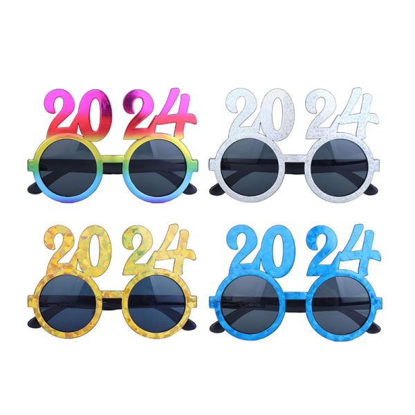 2024 Nytårsbriller Nytårsfest Solbriller Nytårsaften Guld one size Gold one size