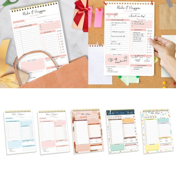 Spiralbunden Daglig Att Göra-Lista Planner Anteckningsbok Daglig Veckovis Planner Journal 52 Odaterade Dagliga Journalföringssidor null - 1