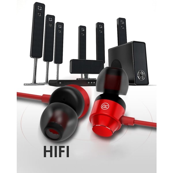 Typ-c Usb-c in-ear hörlurar Headset Hörlurar hörlurar med trådstyrd mikrofon Röd Red