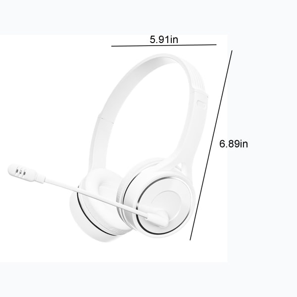 Trådlösa Bluetooth 5.1-hörlurar för att lära sig affärshörlurar med mikrofonstöd TF-kort Android och IOS Vit Vit