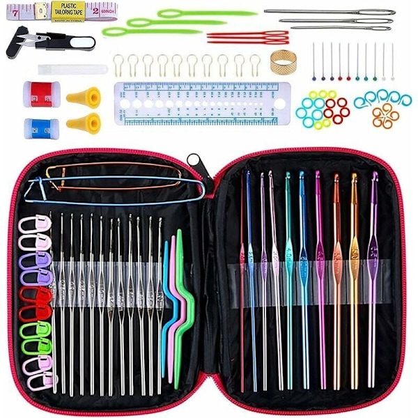 Virknålar Set Stickset Stickkit För Vuxna Nybörjare Verktygstillbehör Med Mini Fodral