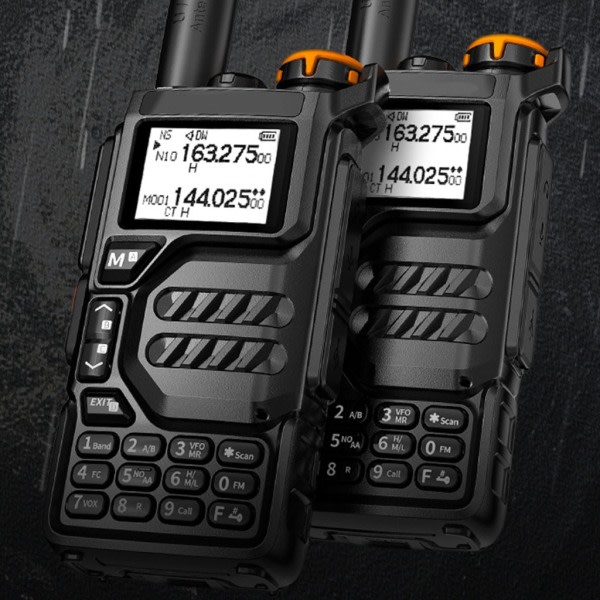 Walkie Talkie UHF-VHF UV-K5 Langdistanse Mottaker Luftbånd Skrambler Type-C Lader Trådløs Frekvens Kopiering NOAA FM Radio