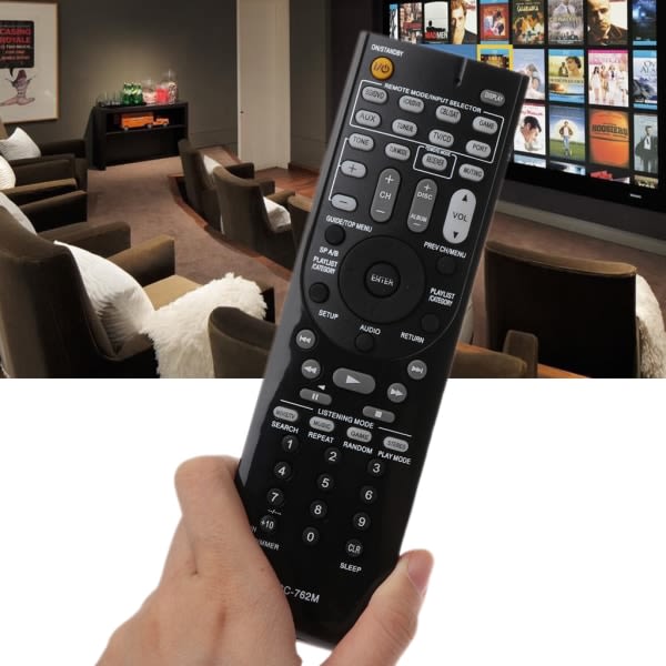 RC-762M fjernkontroll erstatning for Onkyo AV-mottaker HT-S3400 AVX-290 HT-R390 HT-R290 HT-R380 HT-R538
