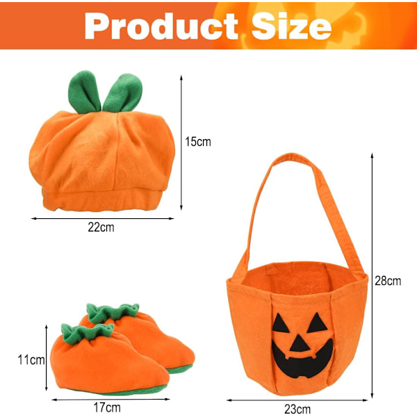 Barnas Gresskar Kostyme - Halloween Antrekk for 95-100 cm, Perfekt for Karneval L-100 cm pumpkin