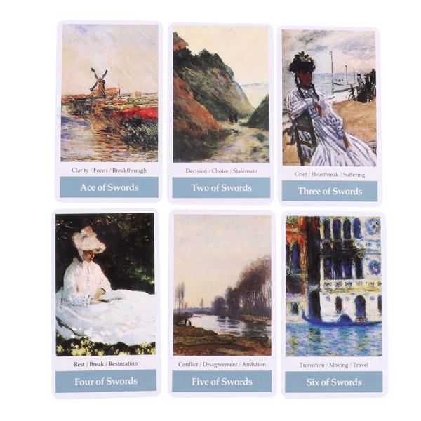 Impressionism Art Tarot Prophecy Divination Deck Familjefest B Flerfärgad one size Multicolor one size