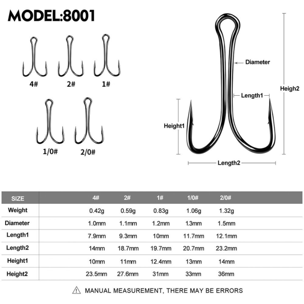 Dobbel fiskekrok fluebinding 4 4 4