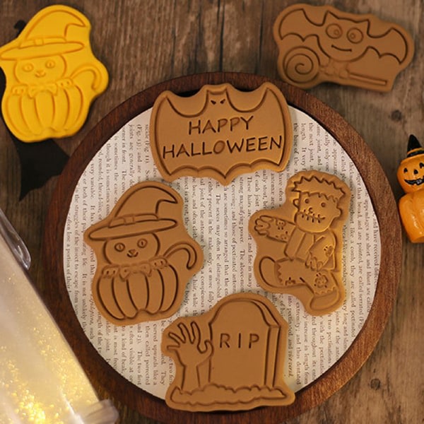 8 st Plast Halloween Cookie-formar Plast Biscuit-formar Spöken