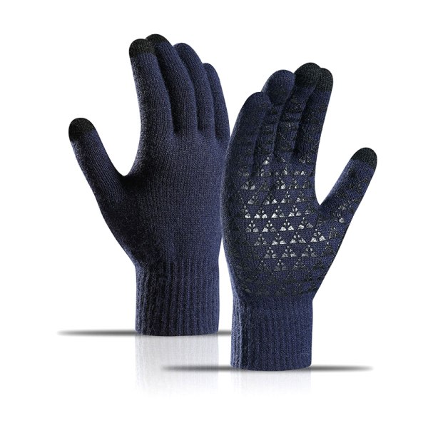 Vinterstrikkede varme handsker Tykke ensfarvede varme Touch Warm Ridi cyan OneSize cyan OneSize