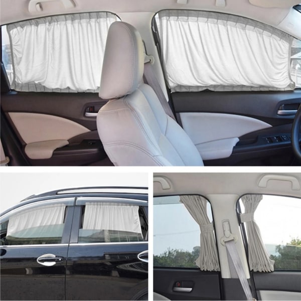 2 kpl Universaali Auton Auringonsuojus Sivuikkunan Verho Auto Taitettava UV-Suoja Musta Puhdas Kangas Auringonsuoja Verhot Peite Auto-Tyylittely Gray 50x39cm