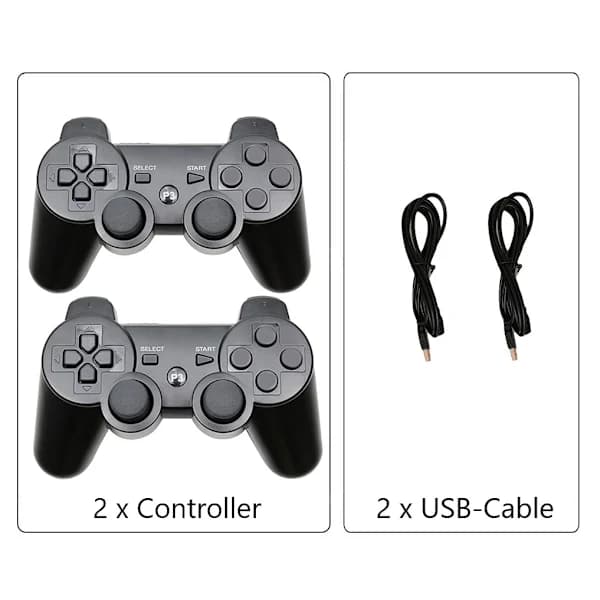 2-pak - Trådløs controller - Håndkontrol til PS3 kompatibel sort 2-pak Black 2-Pack