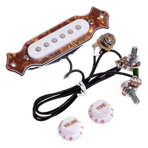Forhåndskablet enkeltspole elektrisk sigarboks Seksstrengs gitar pickup sele med volumpotter og knotter for gitardeler