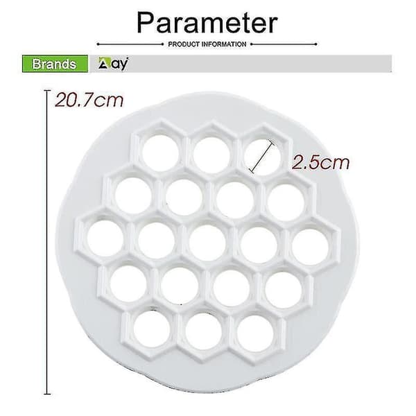 Pelmeni Maker Form 19 Hål ABS Plast Dumpling Press för Rysk och Ukrainsk Bakelse Vit