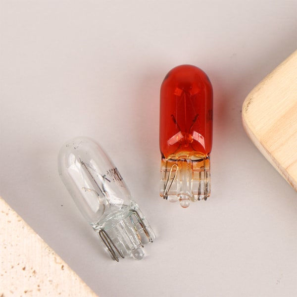 10 stk. T10 W5W klare signalpærer 12V 5W W2.1x9.5D enkelt filament Hvid