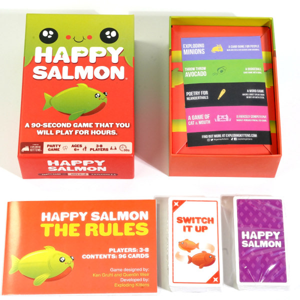 Happy Salmon - Kortspel for voksne, tonåringar og barn - Rolig familie