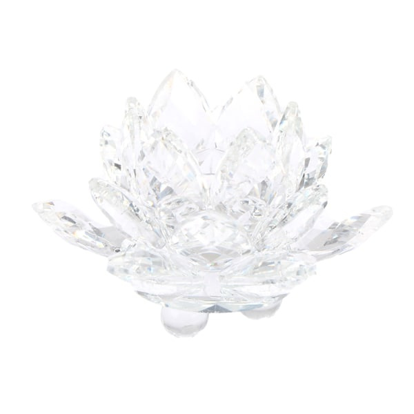 60 mm kvartskristall Lotusblomma Hantverk Glas Fengshui prydnad Vit one size White one size