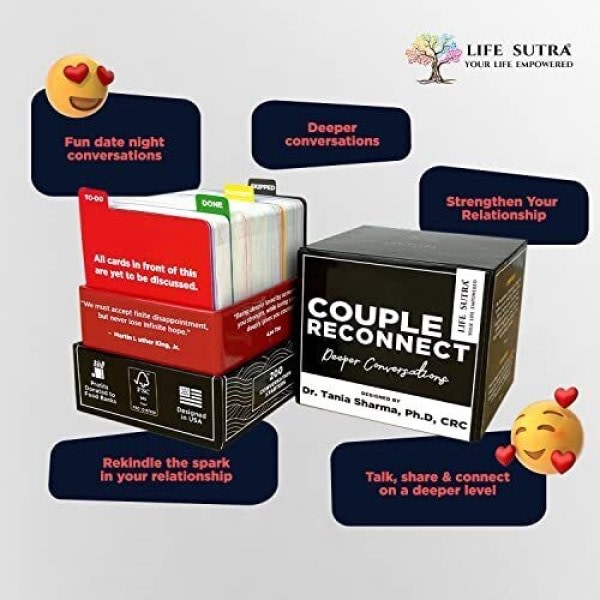 Couple Reconnect Game/Kortspel för gifta par - 200 par Konversationskort för par