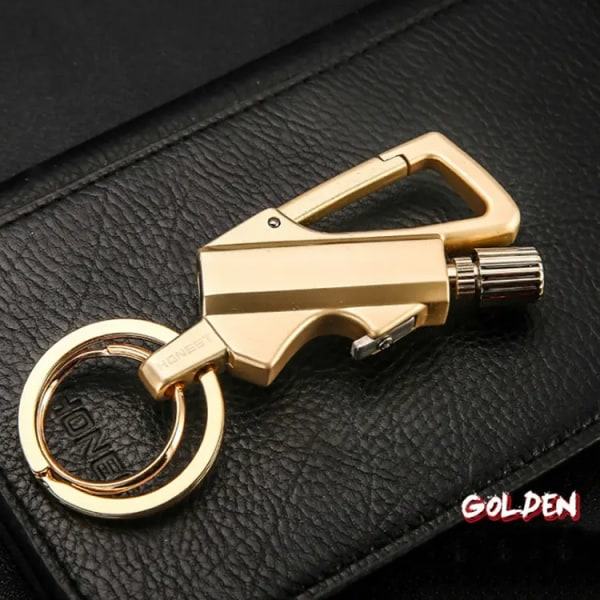 Bilnøglering Metal Fire Bjergbestigning Spænde Mini Lommelygte Fotogen Påfyldbar Lighter
