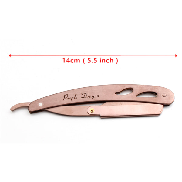 Mode Rostfritt stål Razor Razor Barber Shave Manual Rose Gold one size