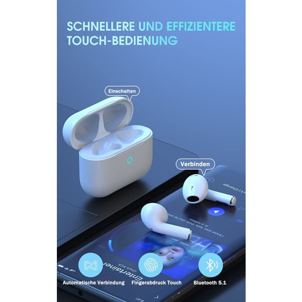Bluetooth-hörlurar för öron, trådlöst 5.1 HiFi-stereoljud