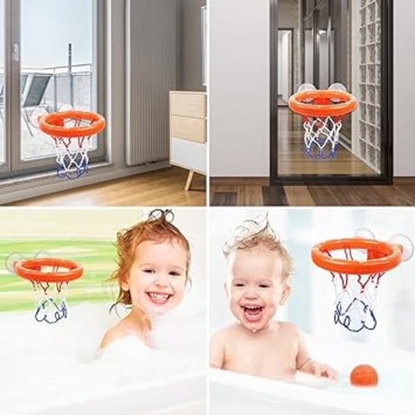 Baby , barnbasketbåge Sæt med 3 dele bolde, badelegetøj, minibasketbåge med sugekop (almindelig)