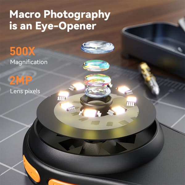 Bärbart digitalt mikroskop 500x med 2,0 \"