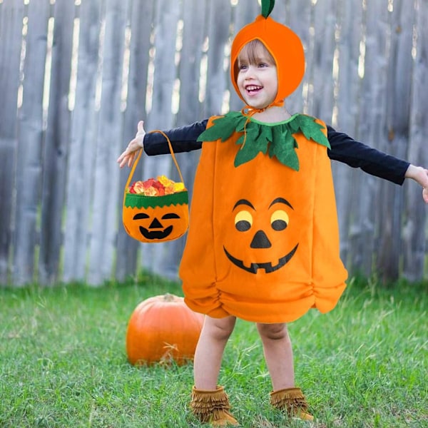 Lasten Kurpitsaasu - Halloween-mekko 90-95 cm, Loistava Karnevaaliin Pumpkin 100 cm