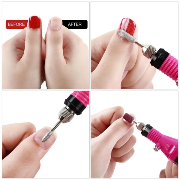 Elektrisk nagelfil pedikyr nagelfil/polerare polerare för akrylgel förhårdnader Justerbar manikyr för nageldesign