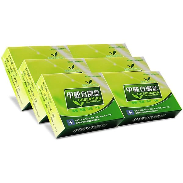 Formaldehyd Test Kit Testpapir Nytt Hem Inomhusluftkvalitetstestreagens Provrörstestare Hem Självtest Gasdetektor, 6 bokser null none