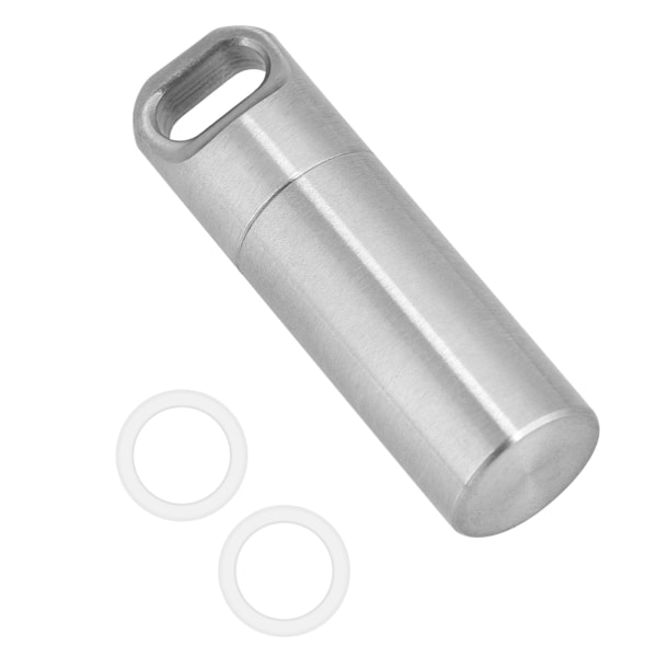 Vattentät pillerflaska i rostfritt stål medisinbeholder för utomhuscamping(L)