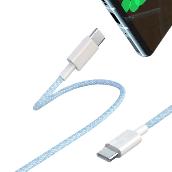 Slitstark USB C-kabel PD35W Dual Type-C Laddningskabel Dataöverföringslinje för telefon 15/15 Plus/15Pro/15ProMax Rosa