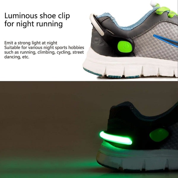 2 stk. LED-lyssko-klips, vanntett blinkende lys for løping, jogging, sykling, utendørsaktiviteter, hundelufting om natten.