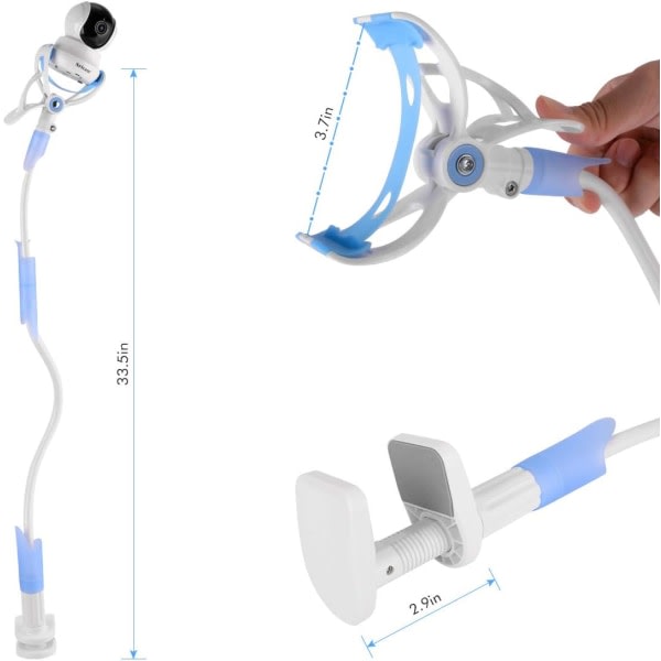 Kamerahållare, Babymonitorhållare, Mobiltelefonhållare, Flexibel kamerahållare för de flesta babymonitorer och skärmar