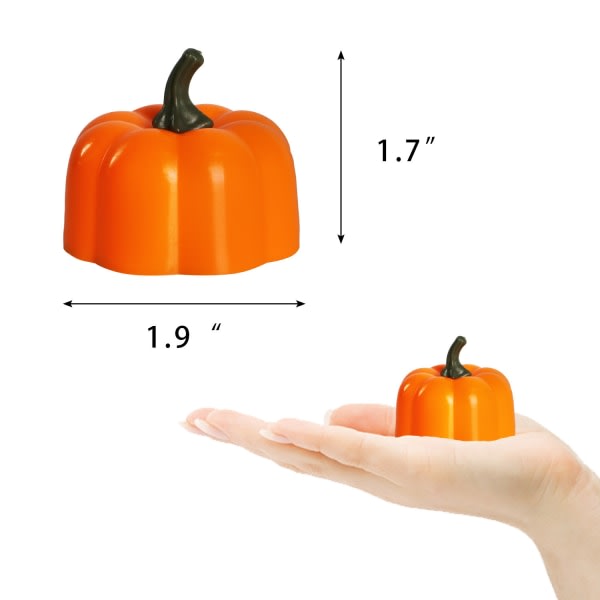 12 stk. Halloween dekoration rekvisitter atmosfære layout LED elektroniske lys simulering selvlysende græskarlys