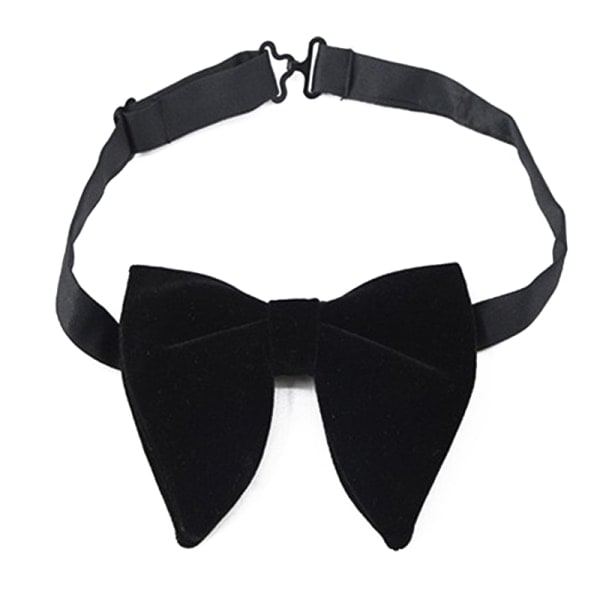 Sammet Stor fluga for kvinner og menn Brudgom Bryllup fluga Cravat Svart