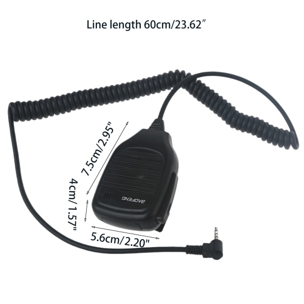 3,5 mm handmikrofon original Baofeng mikrofontillbehör för walkie-talkie BAOFEN UV3R T1
