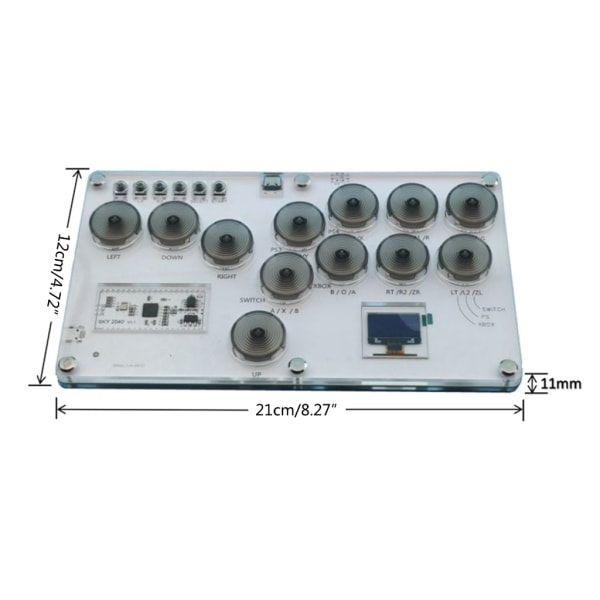 Kestävä mekaaninen painikkeellinen peliohjain Fight Stick sopii PC-arkadi-näppäimistöön, läpinäkyvä harmaa