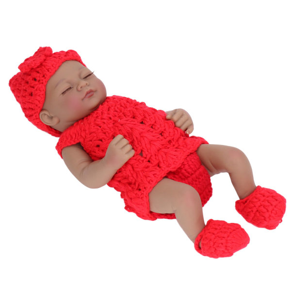 Eluisa vauvanukke 10 tuuman pehmeä silikoninen vastasyntynyt poikavauvanukke kauniilla vaatteilla Lapset LeikkikaluPunaiset vaatteet kengillä