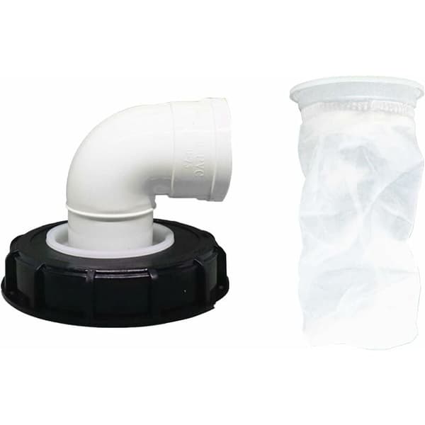 90° IBC lågfilter, 163 mm nylon regnvandsfilter, vaskbart med låg til IBC regnvandstank DN 150